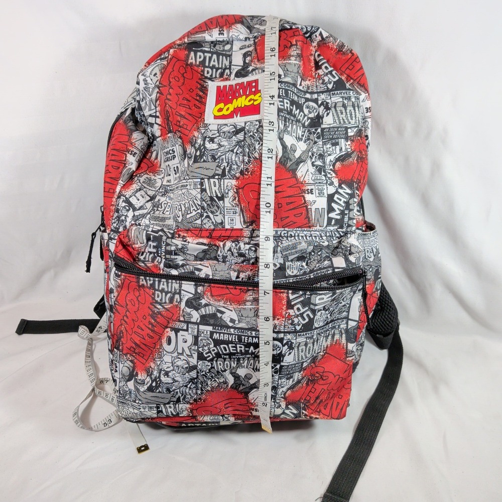 Marvel Comic Print Backpack; Superhero School Bag